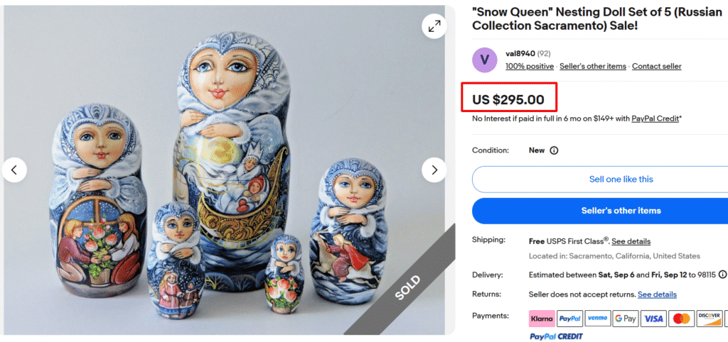 Snow Queen Russian Nesting Dolls Set