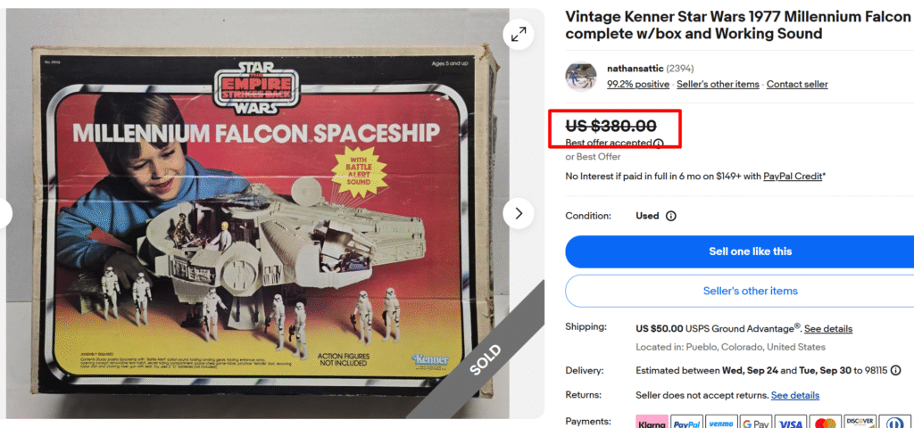 Star Wars Millennium Falcon Playset 1977