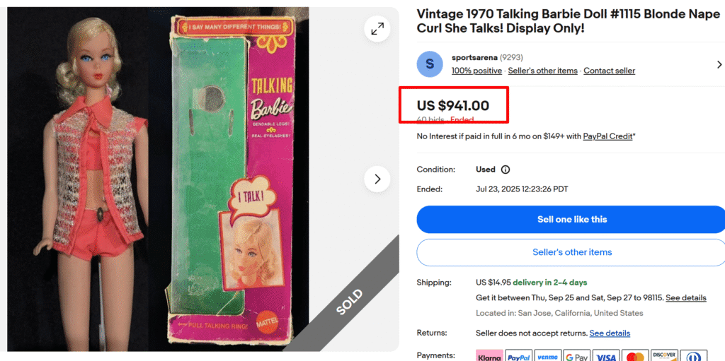 Talking Barbie Doll (1970)