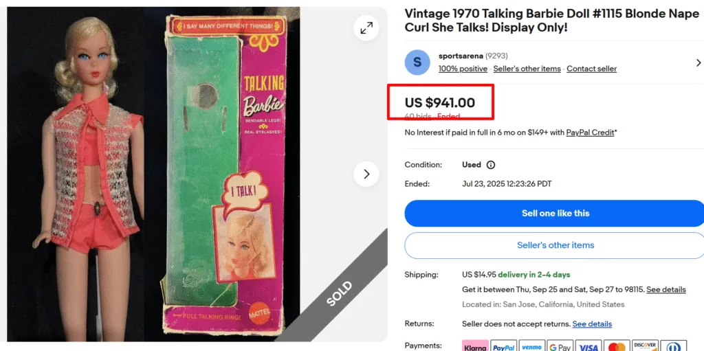 Talking Barbie Doll (1970)