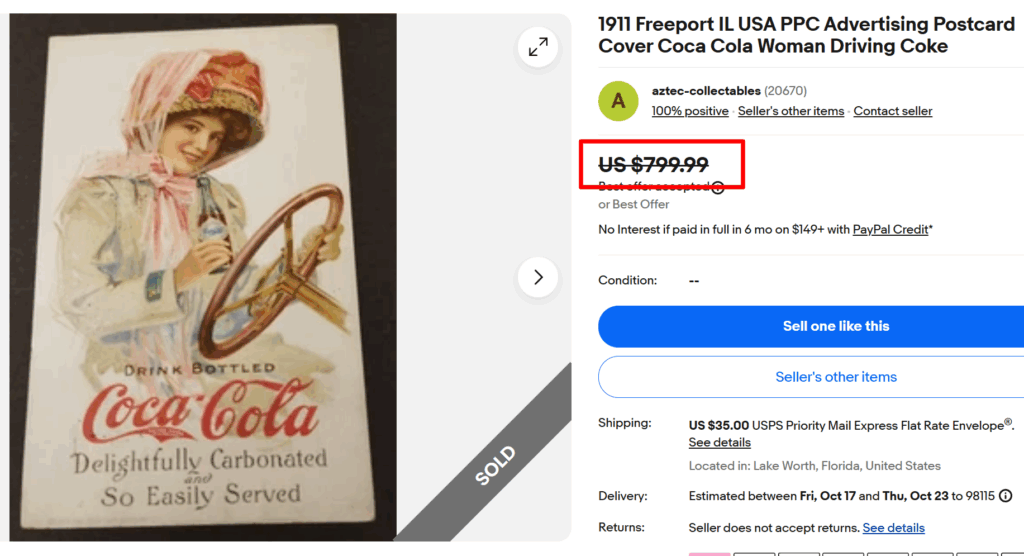 Coca Cola Advertising Postcard