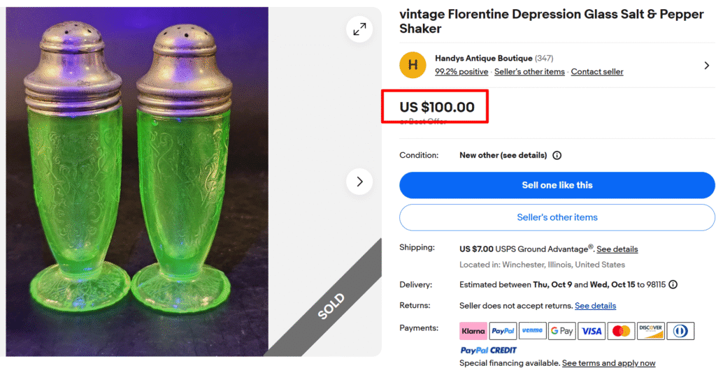 Florentine Salt & Pepper Shakers by Hazel Atlas