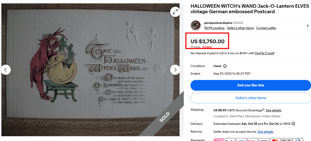 Halloween Witch's Want Embossed Postcard