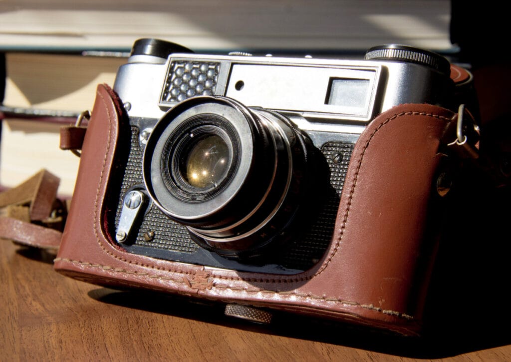 Vintage Camera in Leather Cover