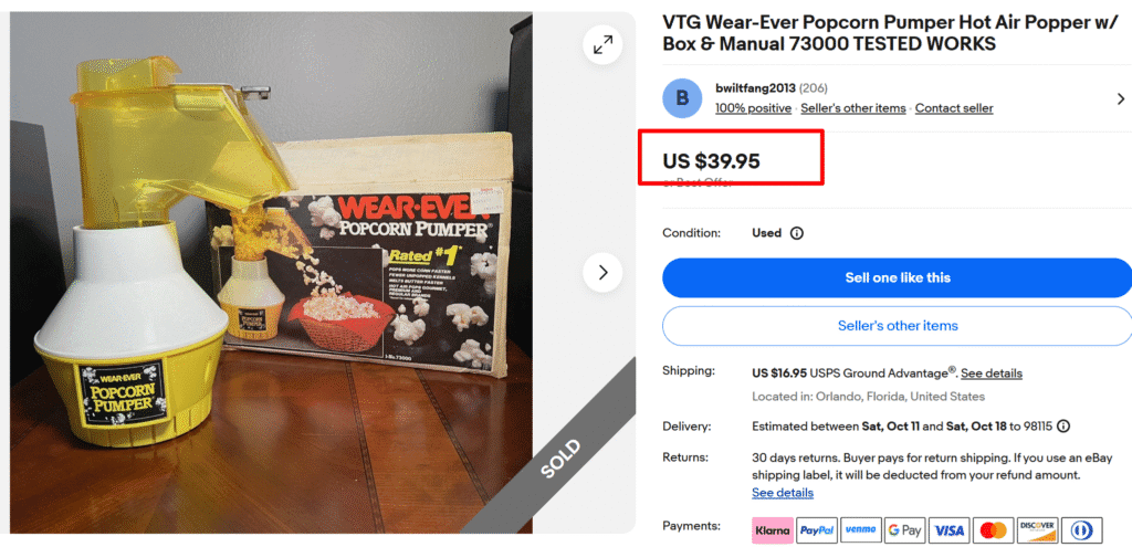 Wear-Ever Hot Air Popcorn Popper