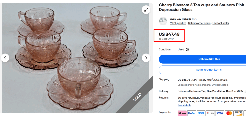 Cherry Blossom Tea Cups & Saucers