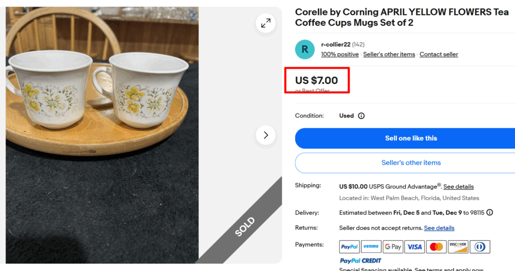 Corelle April Flowers Tea Cup Set