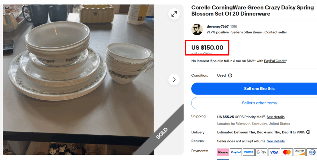 Corelle Crazy Daisy Spring Blossom Dinner Set