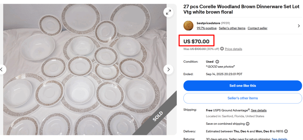 Corelle Woodland Brown Dinnerware Set