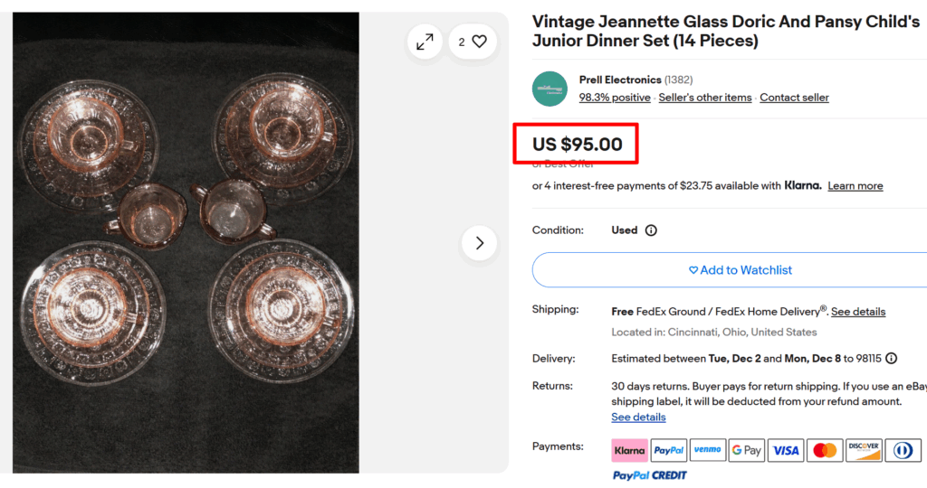 Jeannette's Doric And Pansy Junior Dinnerware