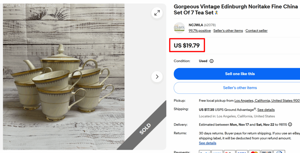 Noritake Edinburgh China Tea Set