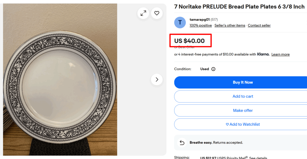 Noritake Prelude Bread Plates