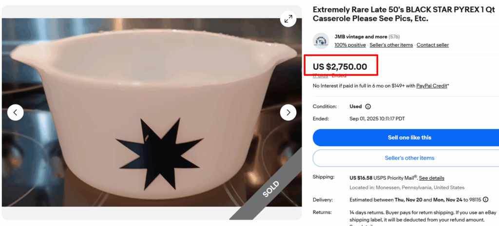 Pyrex Black Star Casserole Dish