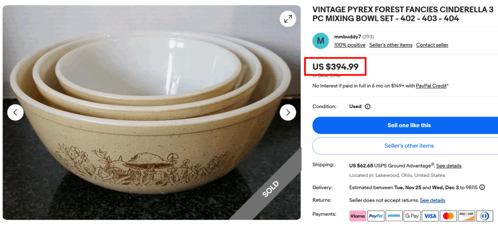 Pyrex Forest Fancies Cinderella Bowl Set