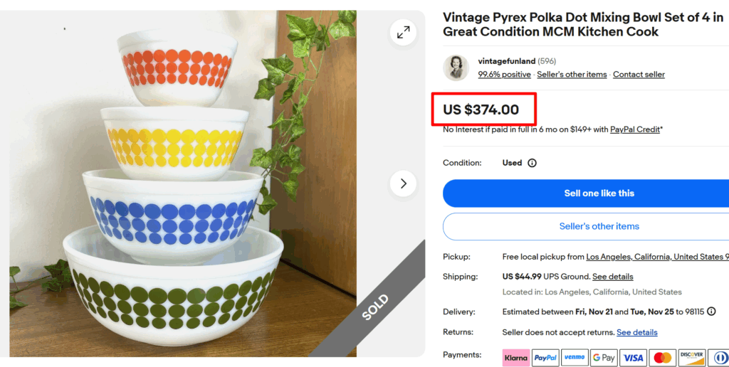 Pyrex New Dots Nesting Bowl Set