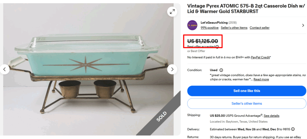 Pyrex Starburst Lidded Casserole Dish