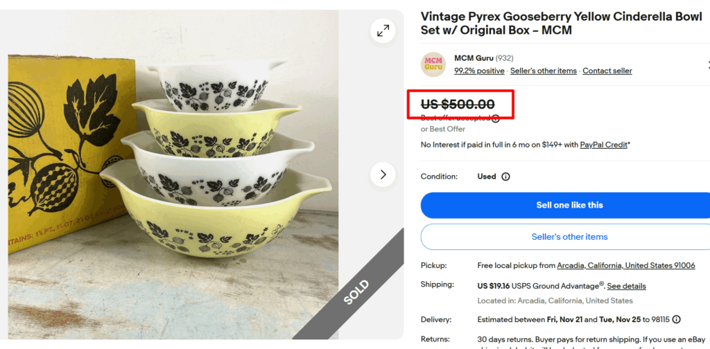 Pyrex Yellow Gooseberry Cinderella Bowls