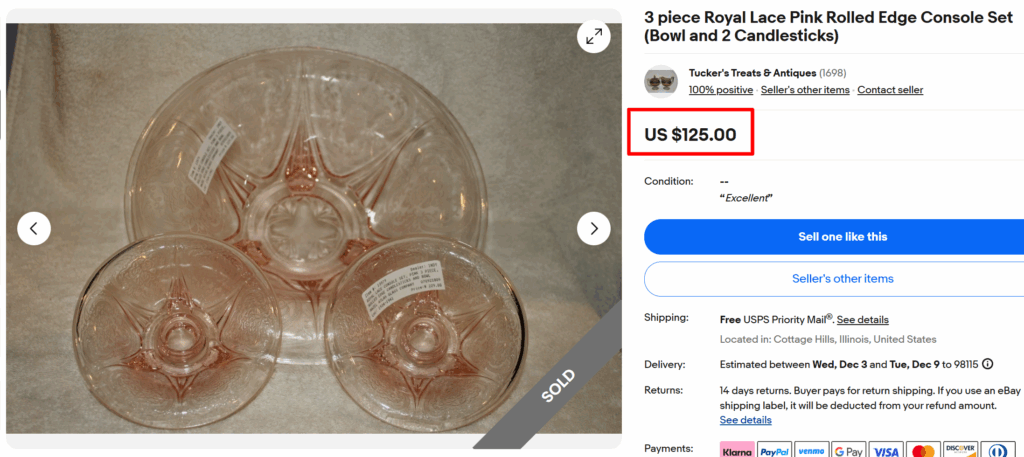 Royal Lace Pink Console Set