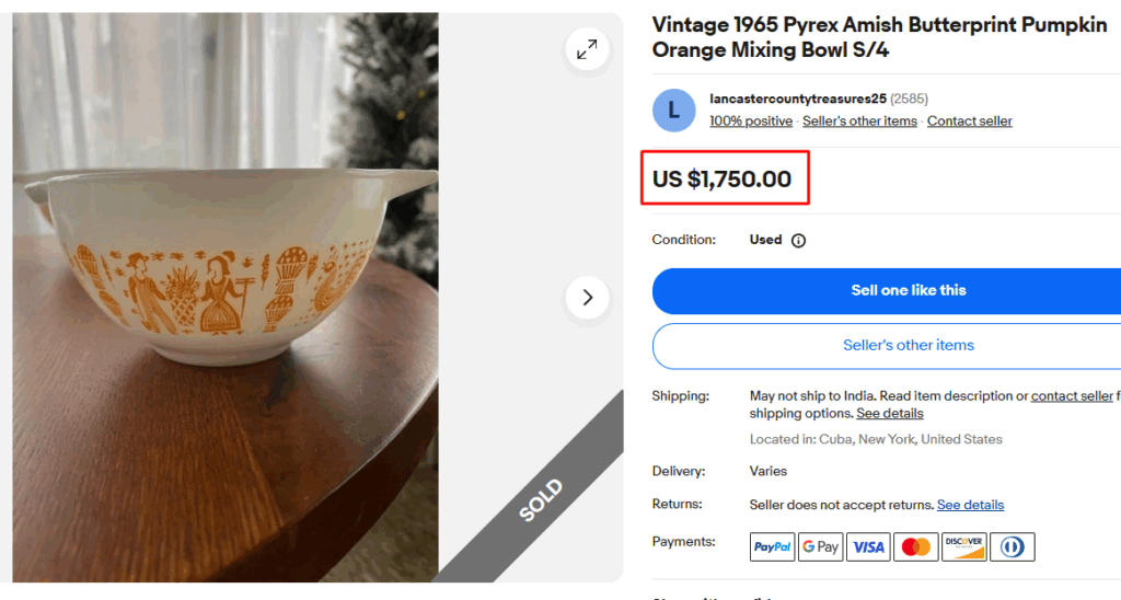 Amish Butterprint Pyrex Bowls