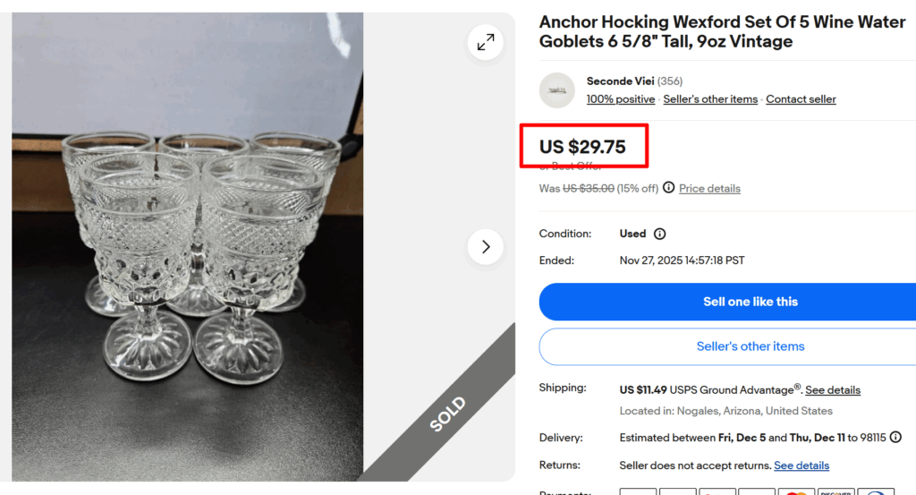 Anchor Hocking Wexford Wine Glasses Set