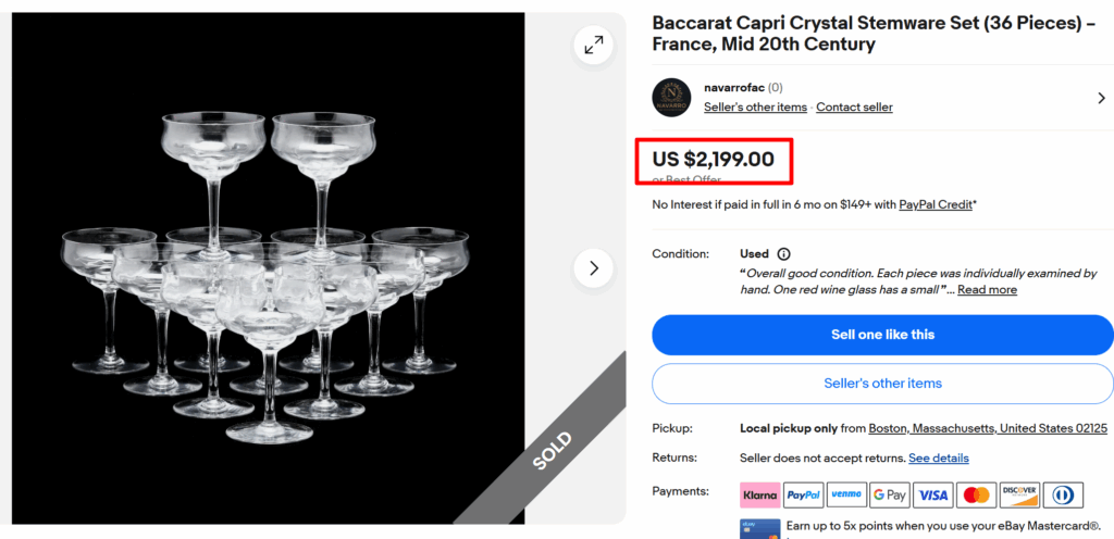 Baccarat's Capri Crystal Stemware