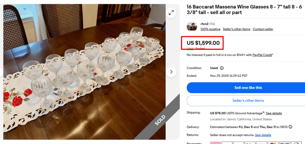 Baccarat's Massena Wine Glasses Set