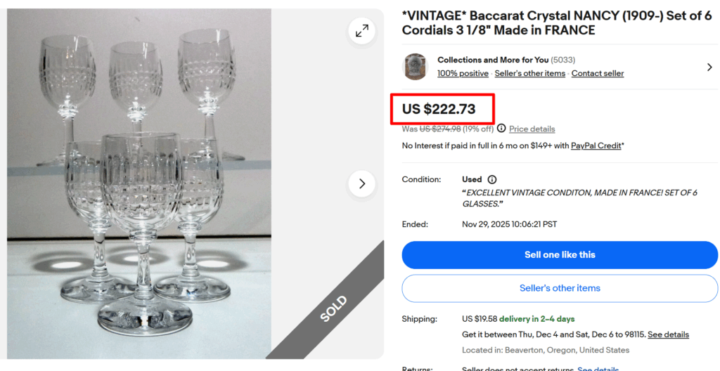 Baccarat's Nancy Crystal Cordials Set