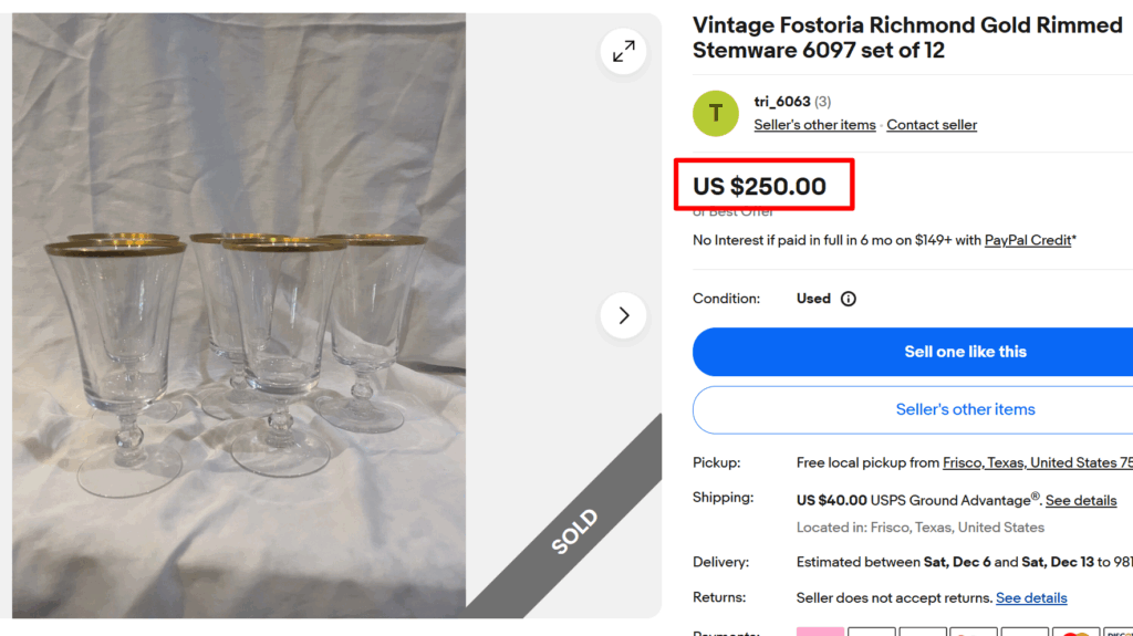 Fostoria Richmond Rimmed Stemware