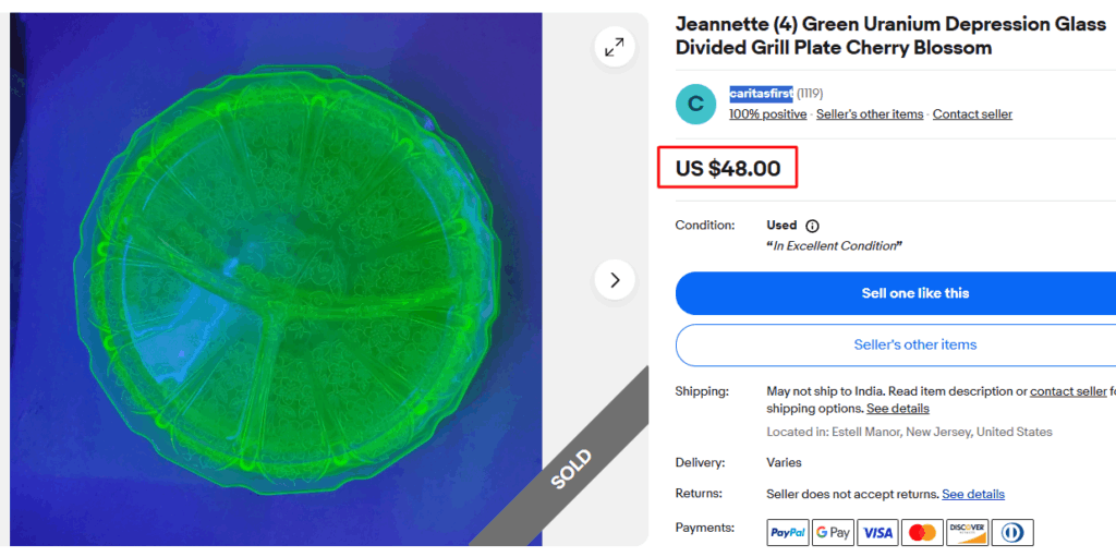 Jeannette Cherry Blossom Glass Plate