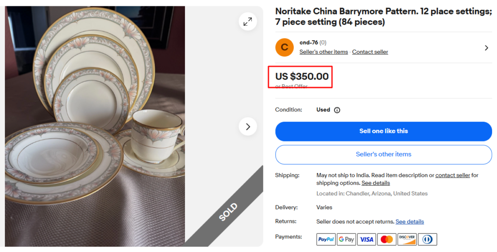 Noritake Barrymore China Dinnerset