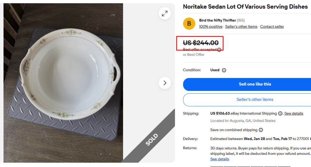 Noritake Sedan China Serving Pieces