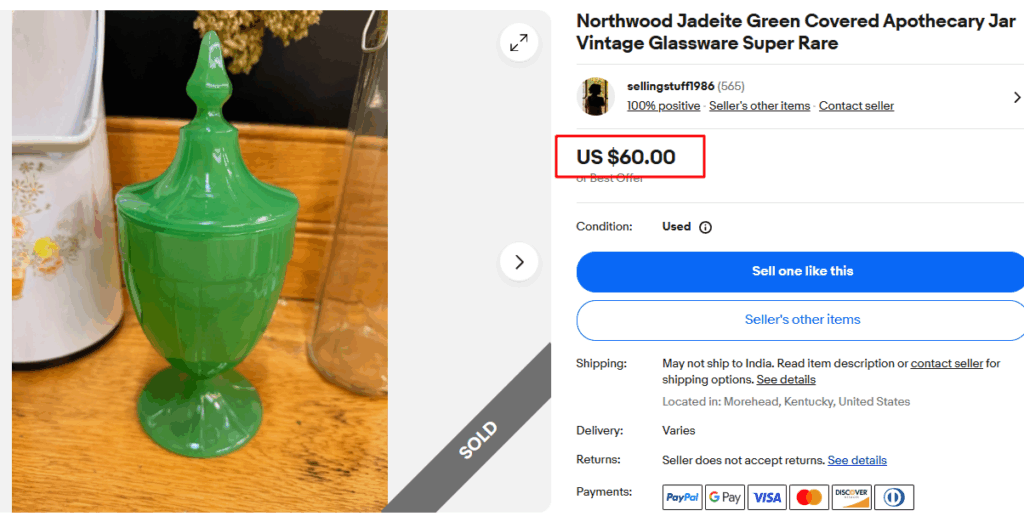 Northwood Jadeite jar