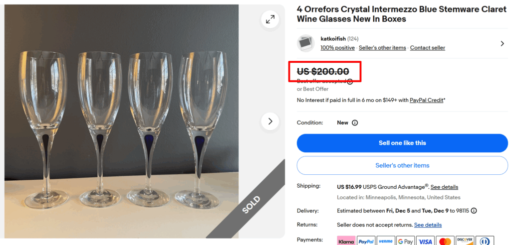 Orrefors Intermezzo Blue Stemware