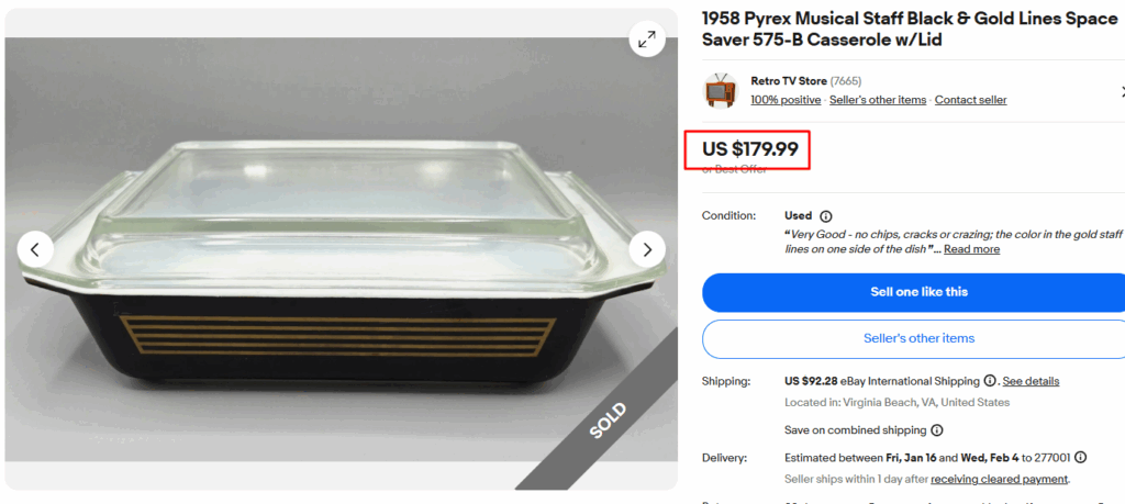 Pyrex Musical Staff Casserole Dish