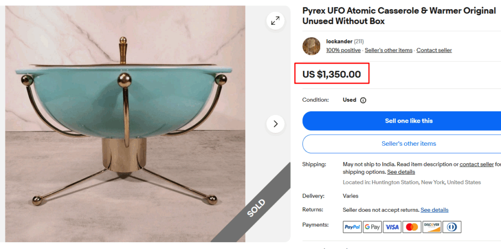 Pyrex UFO Atomic Casserole Dish