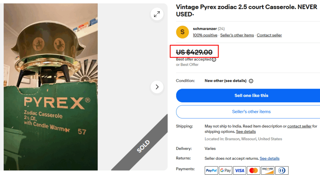 Pyrex Zodiac Casserole Dish