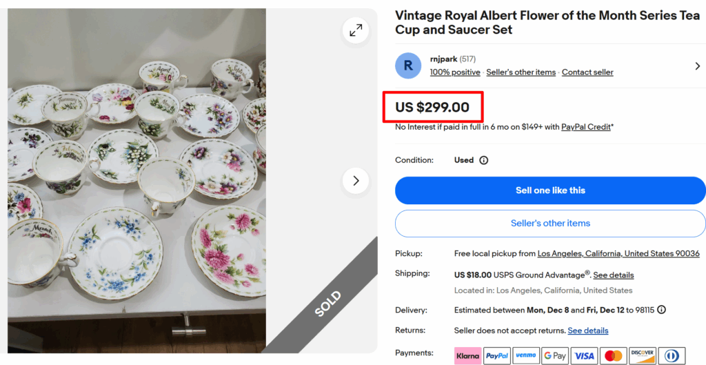 Royal Albert Flower of the Month Tea Set