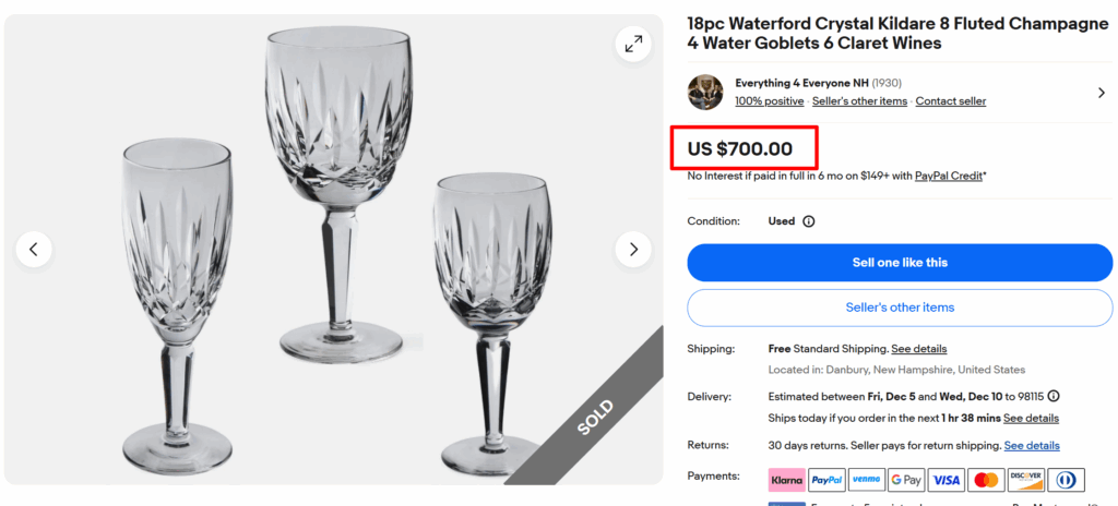 Waterford Kildare Crystal Stemware Set