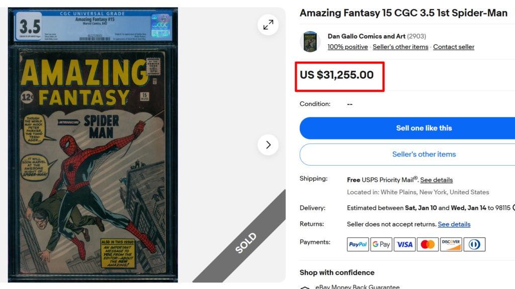 Amazing Fantasy #15 Spider Man Comic Book