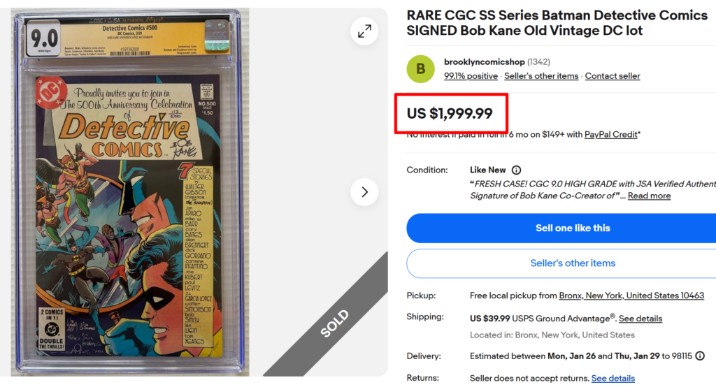 Batman Detective Comic Book