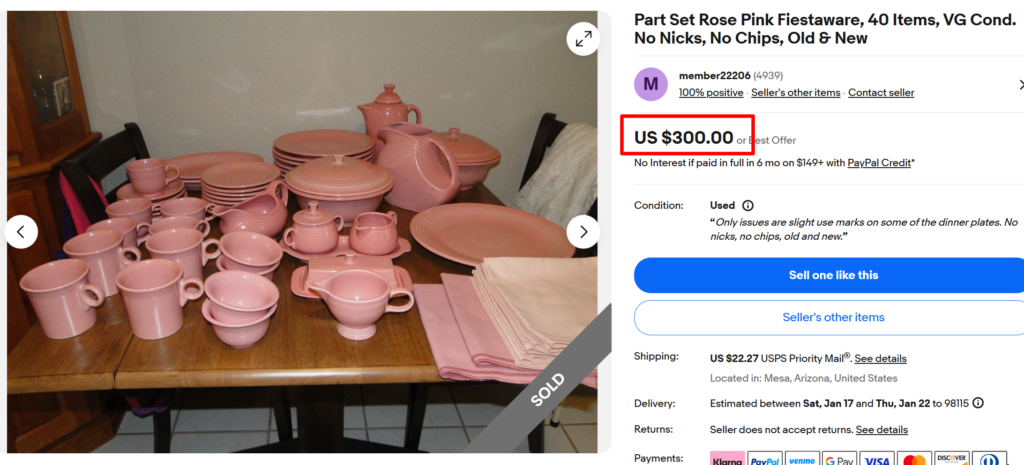 FiestaWare Rose Dinner Set