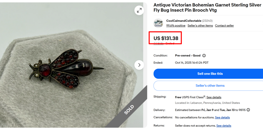 Gemstone-Set Insects Brooch