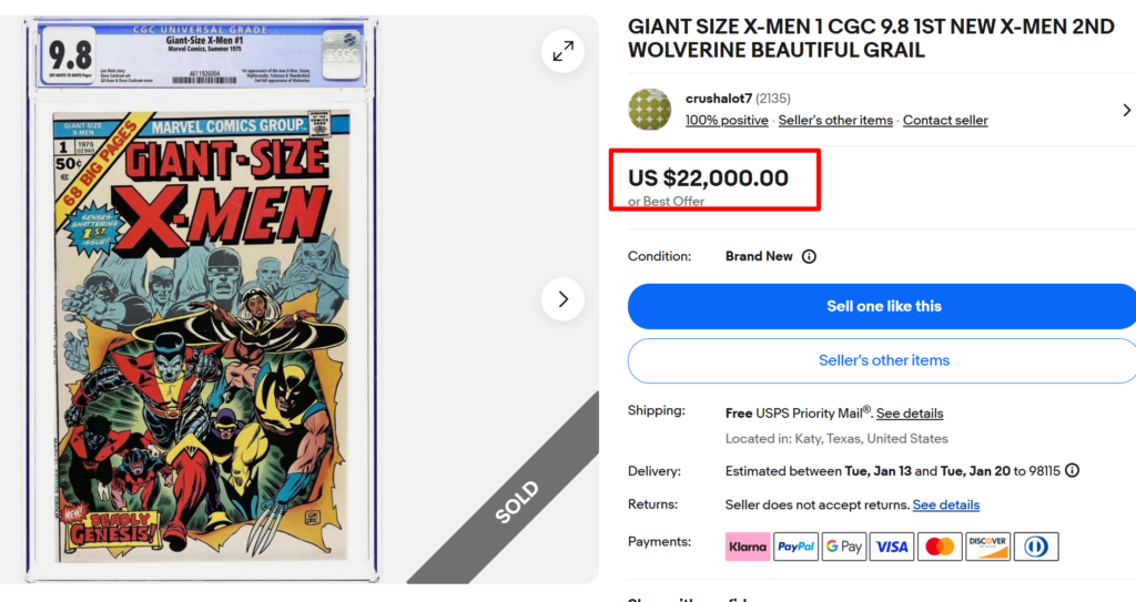 Giant Size Xmen Comic Book