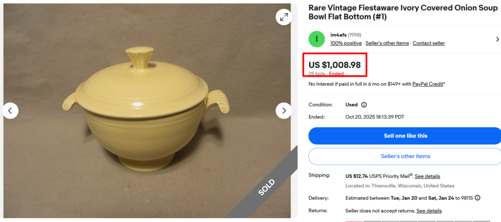 Ivory Covered Onion Soup Bowl