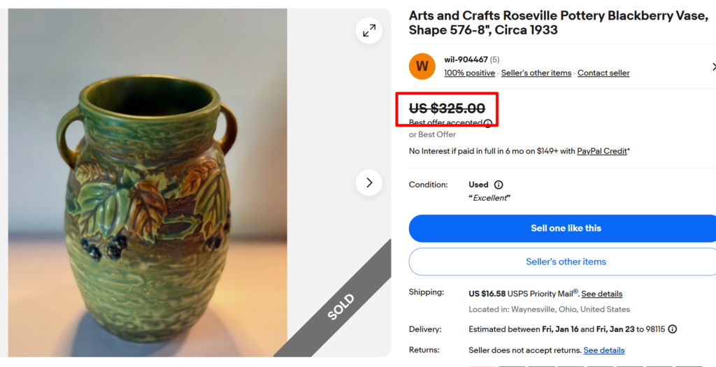 Roseville Blackberry Vase