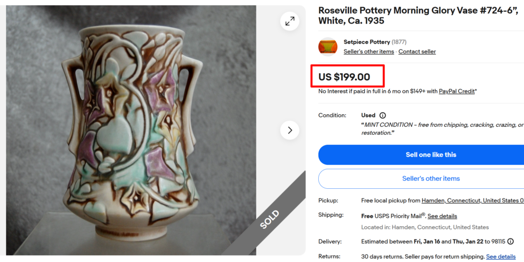 Roseville Morning Glory Vase