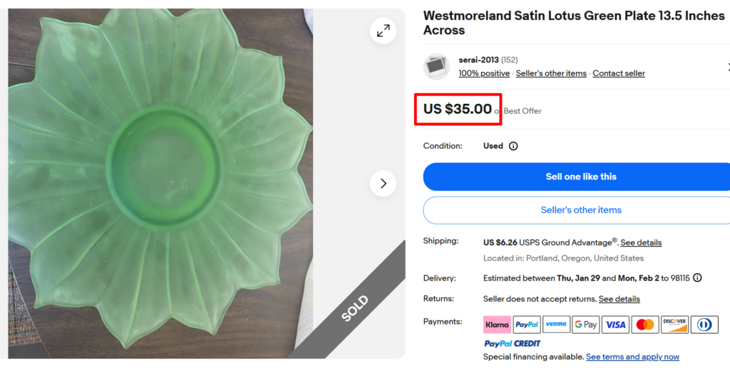 Westmoreland Satin Lotus Green Plate