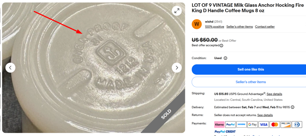 Anchor Hocking Back Stamp