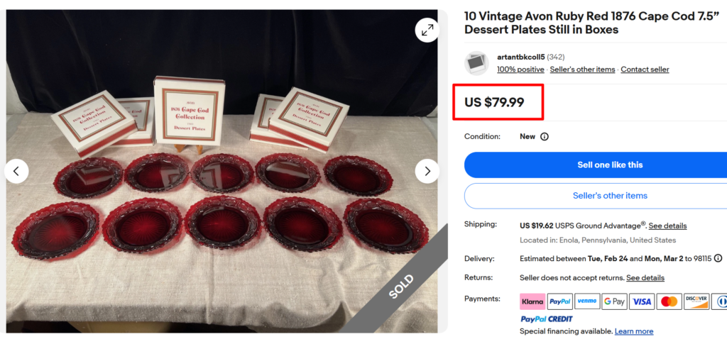 Avon Cape Cod Dessert Plates