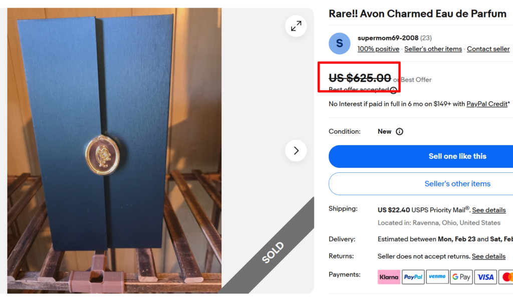 Avon Charmed Eau De Parfum Bottle